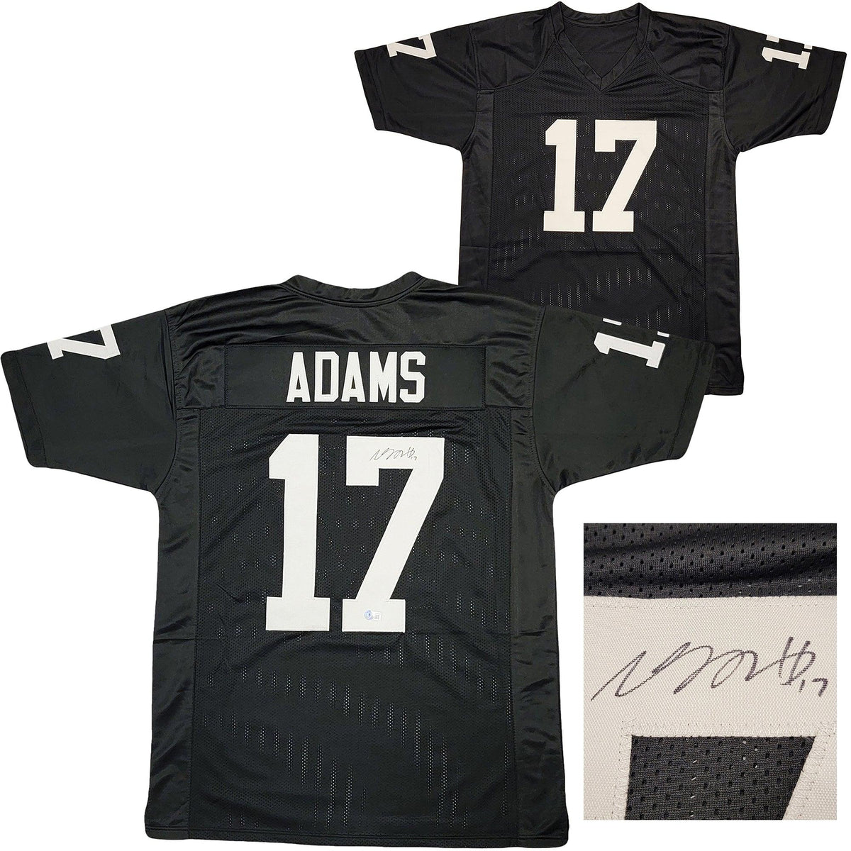 Las Vegas Raiders Davante Adams Autographed Black Jersey Beckett BAS QR Stock #206043