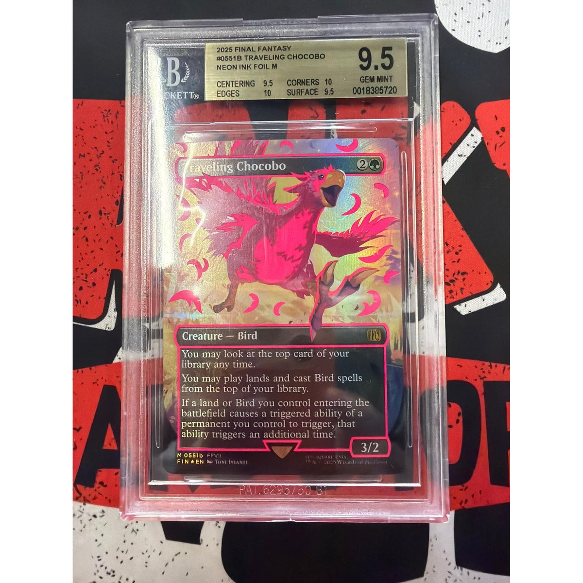 Traveling Chocobo (Borderless) (Neon Ink Pink) [FINAL FANTASY] Foil (Near Mint)