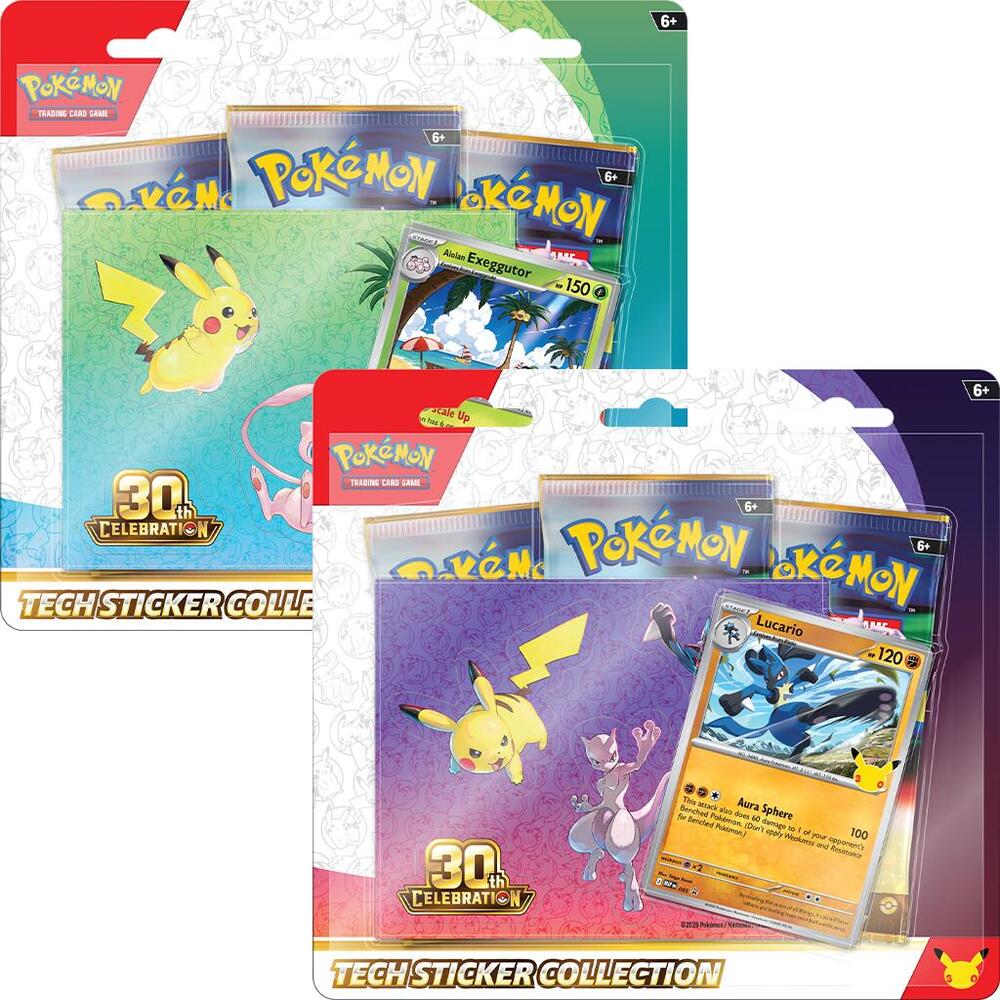 Pokémon TCG: 30th Celebration (Anniversary) Tech Sticker Collection [Alolan Exeggutor] (1x 3-Pack Blister (Random))