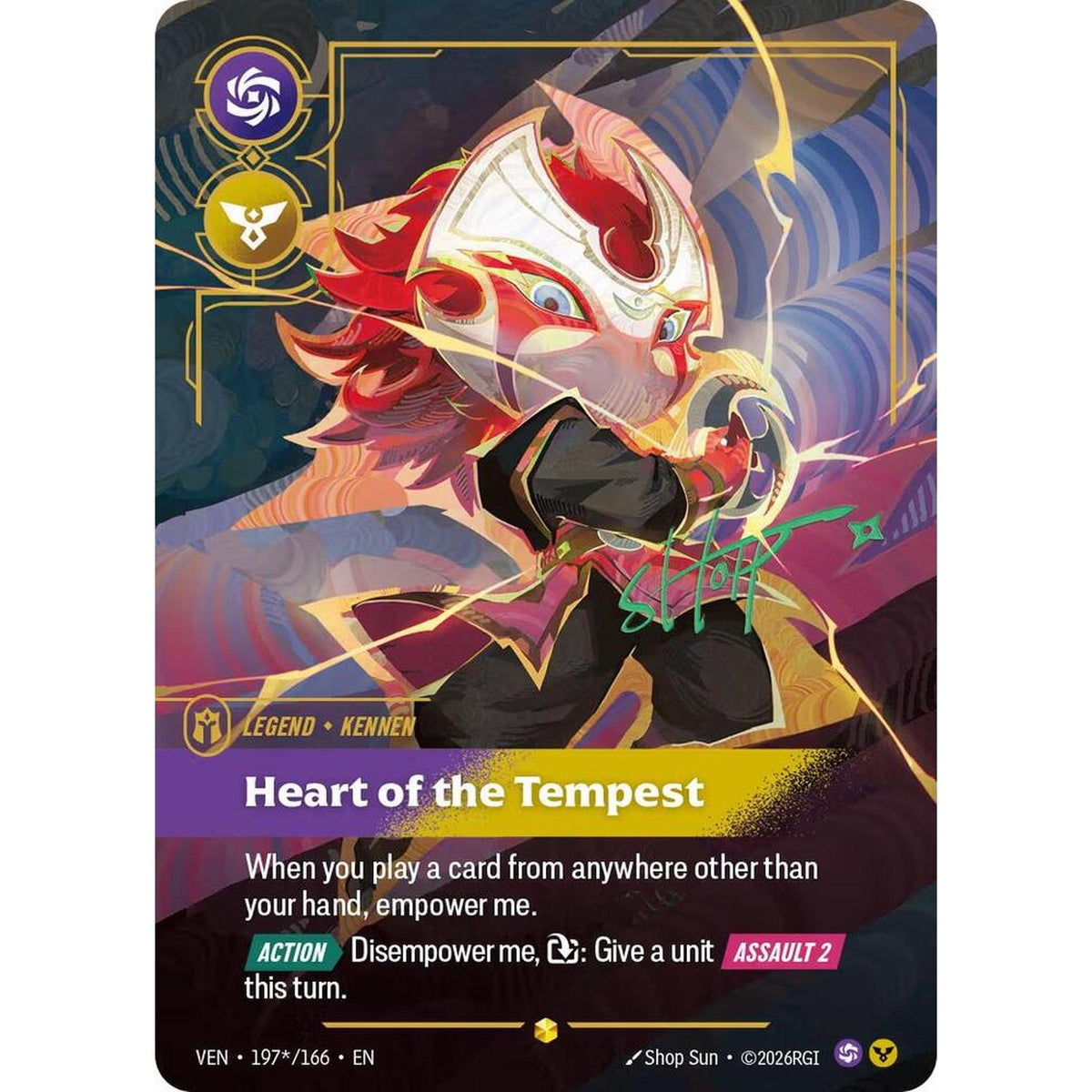 Kennen - Heart of the Tempest (Signature) (197*/166) [Vendetta] Foil (Damaged)
