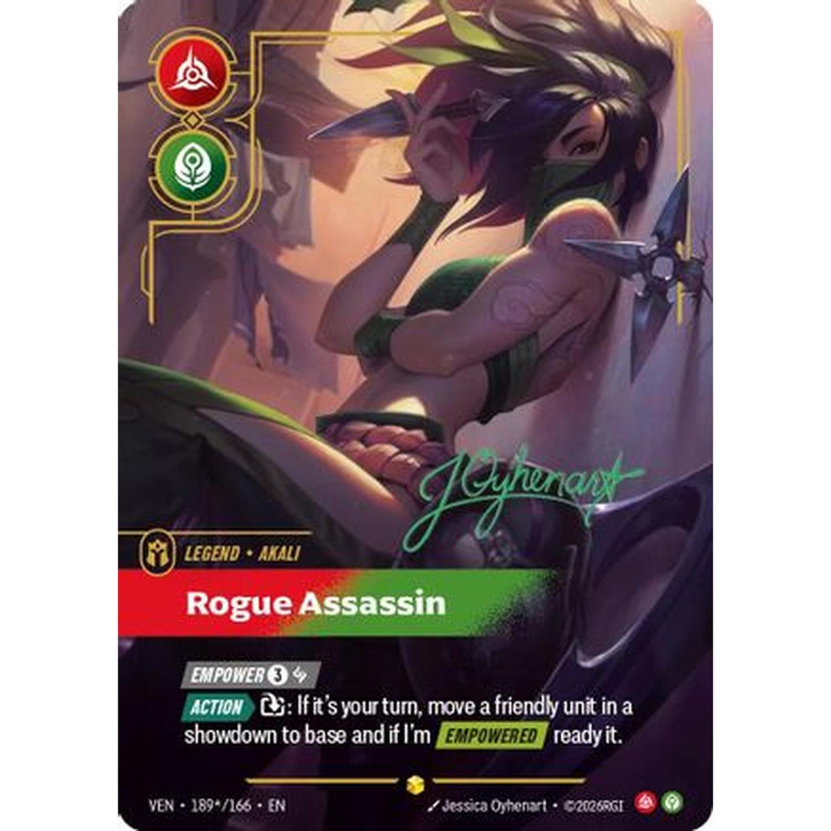 Akali - Rogue Assassin (Signature) (189*/166) [Vendetta] Foil (Damaged)