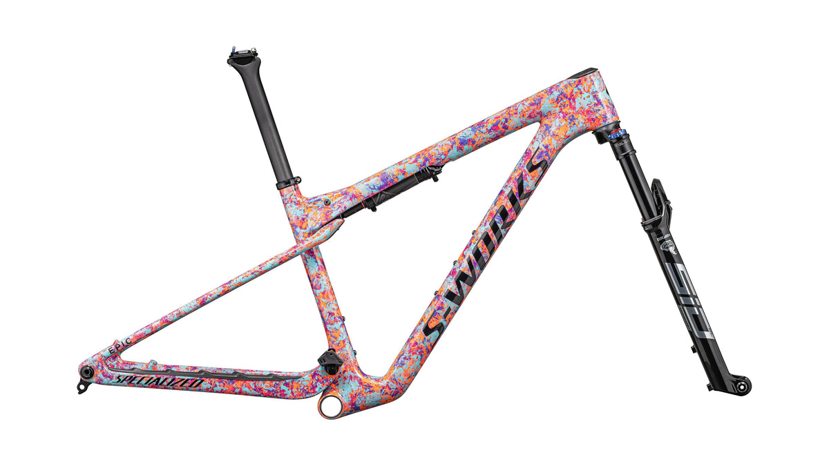 2024 Specialized S-Works Epic World Cup Frameset  - RockShox SIDluxe WCID Ultimate (Satin Smoke Granite / Metallic White Silver / L)