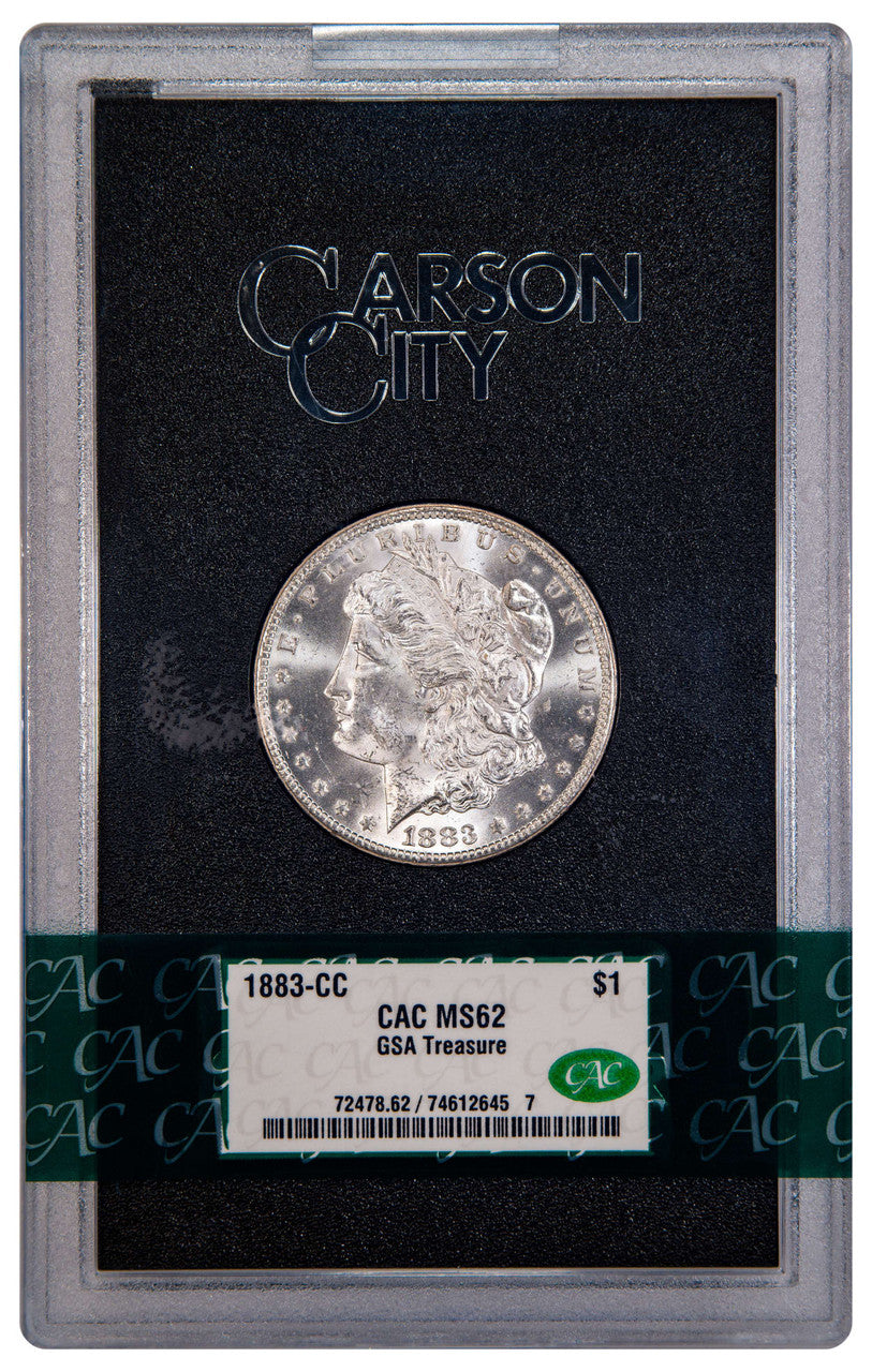 1883-CC $1 GSA Treasure Hoard Morgan Dollar CAC MS62