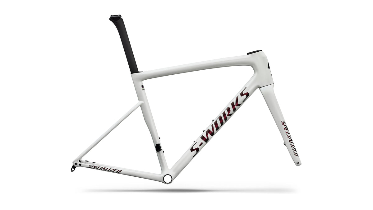 2026 Specialized S-Works Tarmac SL8 Frameset - FACT 12r Carbon (Satin Carbon / Cyan To Blue Viavi Pearl Front Edge Fade / Metallic White Silver / 54)