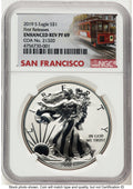 2019-S Enhanced Reverse Proof Silver Eagle 1 oz FR Trolley Label NGC PF69