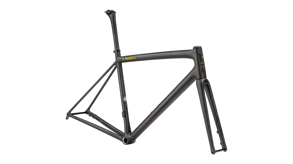 2023 Specialized S-Works Aethos Frameset - Ready to Paint (Satin Carbon / Jet Fuel / 54)