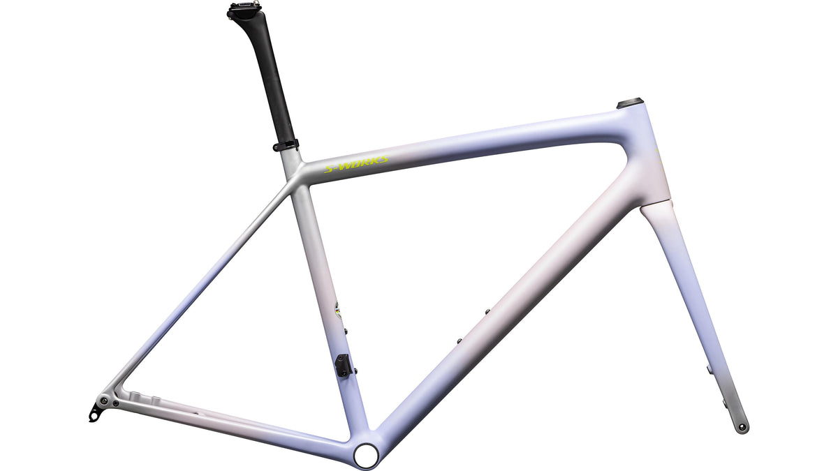 2024 Specialized S-Works Aethos Frameset - FACT 12r Carbon (Satin Clay - Powder Indigo - Silver Dust - Radial Fade + Lapis Edge Fade / Hyper + 100% Lapis / 58)
