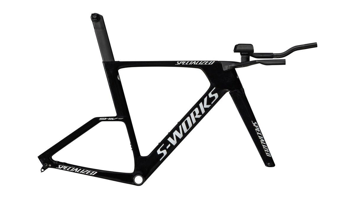 2027 Specialized S-Works Shiv TT Disc Module - FACT 11r Carbon (Gloss Tarmac Black / Metallic White Silver / XS)