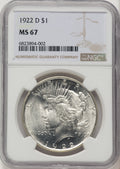 1922-D Peace Dollar NGC MS67