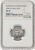 2008-W Burnished Platinum Eagle 1/4 oz Brown Label NGC MS70