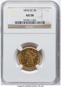 1876-CC $5 Liberty Half Eagle NGC AU58 (777873007)