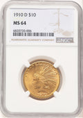 1910-D $10 Indian Eagle NGC MS64 (779331012)