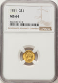 1851 G$1 Gold Dollar NGC MS64