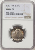1917 25C Type Two FH Standing Liberty Quarter NGC MS66