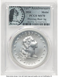 2024-(P) Silver 230th Anniversary Flowing Hair Medal Flowing Hair Label Modern Commemoratives PCGS MS70