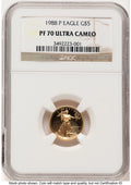 1988-P Proof Gold Eagle 1/10 oz Brown Label NGC PF70