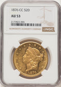 1876-CC $20 Liberty Double Eagle NGC AU53
