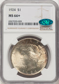 1924 CAC Peace Dollar NGC MS66+ (784596004)