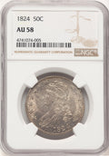1824/4 50C O-109 Bust Half Dollar NGC AU58