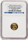 2008-W Proof Gold Buffalo 1/10 oz ER Blue NGC PF70