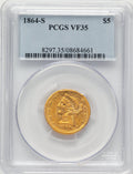 1864-S $5 Liberty Half Eagle PCGS VF35