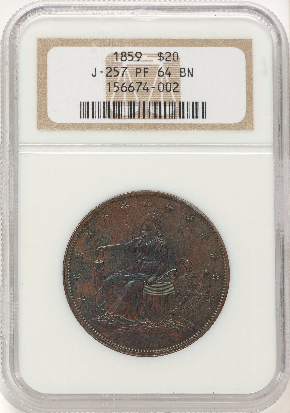 1859 P$20 J-257 BN Patterns NGC MS64