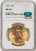 1922 $20 CAC Saint-Gaudens Double Eagle NGC MS64+