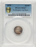 1838 H10C NO DRAPERY Seated Half Dime PCGS MS67