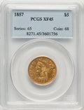 1857 $5 Liberty Half Eagle PCGS XF45