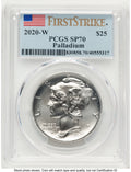 2020-W Palladium Eagle 1 oz Burnished FS Flag PCGS MS70
