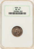 1859 1C Indian Cent NGC MS65