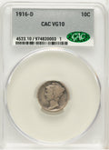 1916-D 10C Mercury Dime CACG VG10