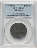 (1688) American Plantations 1/24 Part Real Sideways 4 Colonials PCGS MS60