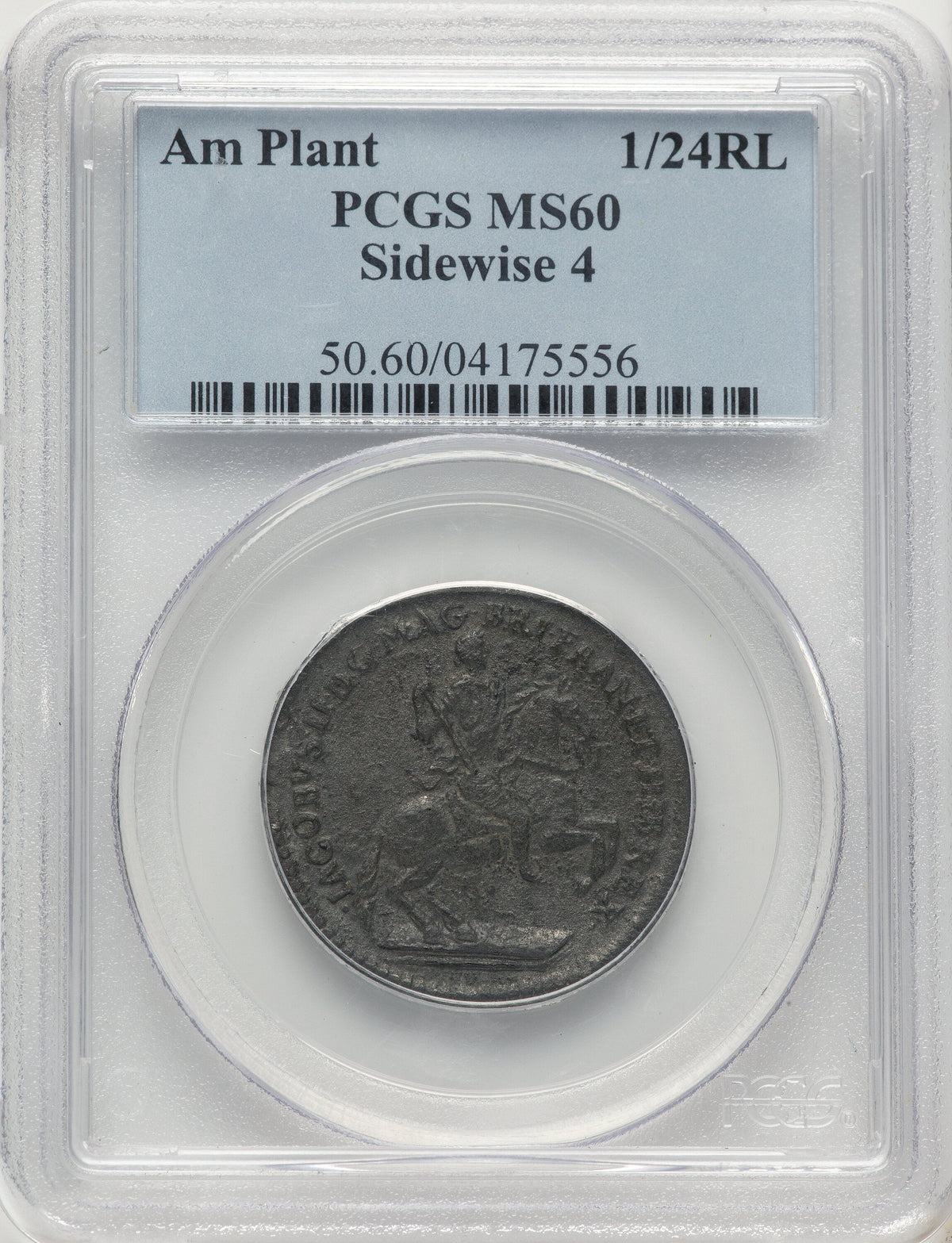 (1688) American Plantations 1/24 Part Real Sideways 4 Colonials PCGS MS60