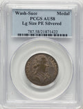 Undated Washington Success Medal Large Size Plain Edge Silvered Colonials PCGS AU58