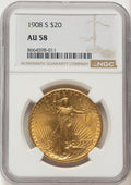 1908-S $20 Saint-Gaudens Double Eagle NGC AU58
