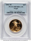 2003-W Proof Gold Eagle 1/2 oz Blue Label PCGS PR70