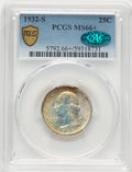 1932-S 25C CAC Washington Quarter PCGS MS66+