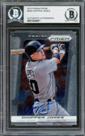 Chipper Jones Autographed 2013 Panini Prizm Card #200 Atlanta Braves Beckett BAS #13020971
