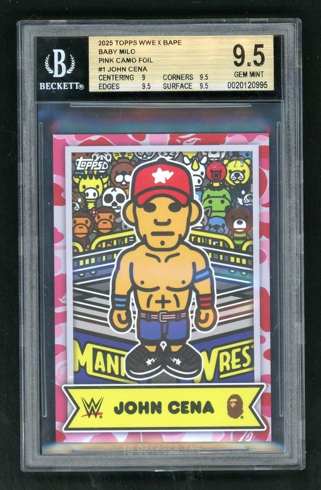 2025 Topps WWE x Bape #1 John Cena Pink Camo /25 BGS 9.5