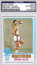 Roland Taylor Autographed 1973 Topps Card #214 Virginia Squires PSA/DNA #83449878