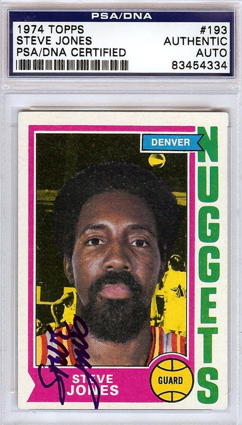 Steve Jones Autographed 1974 Topps Card #193 Denver Nuggets PSA/DNA #83454334
