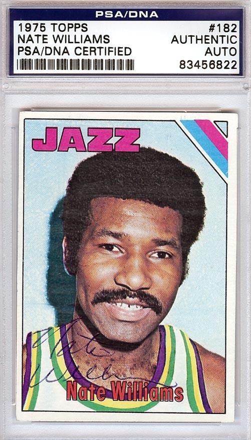 Nate Williams Autographed 1975 Topps Card #182 New Orleans Jazz PSA/DNA #83456822