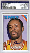Lee Davis Autographed 1975 Topps Card #234 San Diego Sails PSA/DNA #83456894