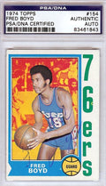 Fred Boyd Autographed 1974 Topps Card #154 Philadelphia 76ers PSA/DNA #83461843