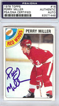 Perry Miller Autographed 1978 Topps Card #16 Detroit Red Wings PSA/DNA #83571446