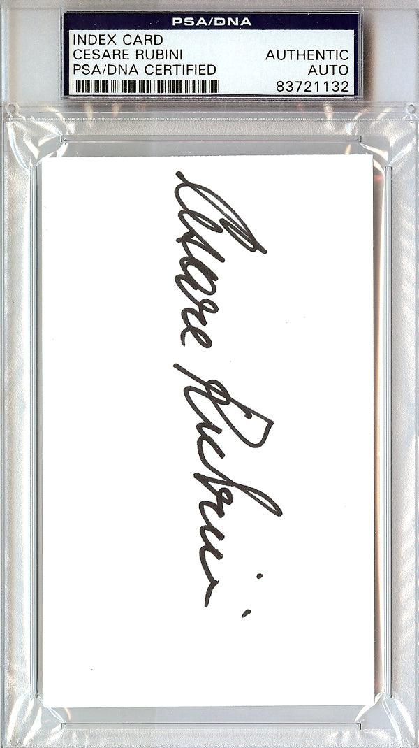 Cesare Rubini Autographed 3x5 Index Card Team Italy PSA/DNA #83721132