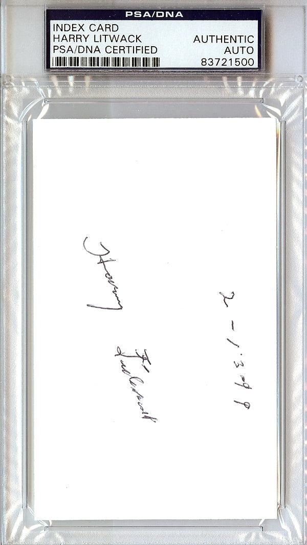 Harry Litwack Autographed 3x5 Index Card Temple Owls Coach PSA/DNA #83721500