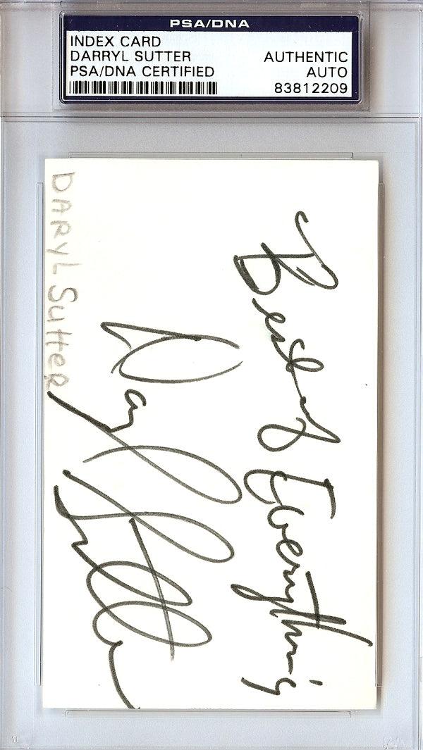 Darryl Sutter Autographed 3x5 Index Card Chicago Blackhawks PSA/DNA #83812209