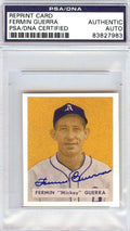 Fermin Guerra Autographed 1949 Bowman Reprint Card #155 Philadelphia A's PSA/DNA #83827983